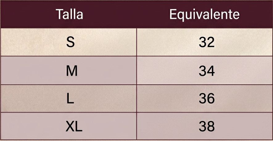 Tabla visual de medidas para brassier